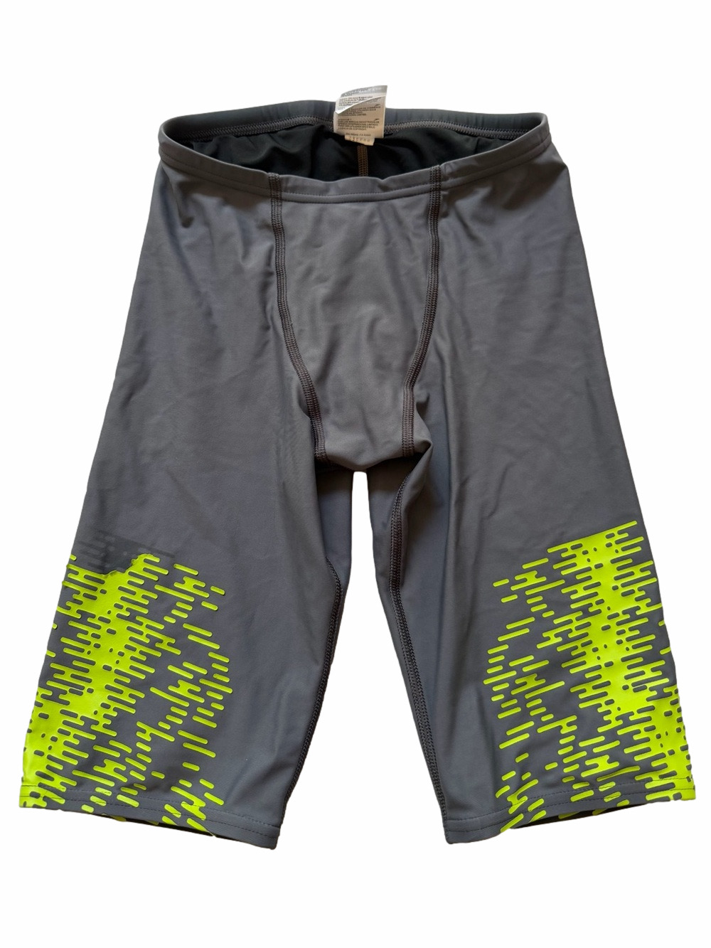 Speedo Power Flex Eco Sz 28 I 14 Yrs Swim Team Triathlon Practice Jammers Neon